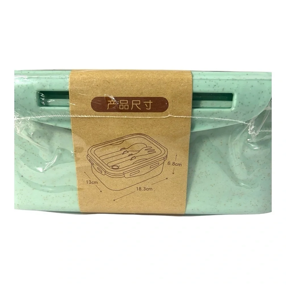 New 850ml Lunch Box – Mint Green – Includes Utensils